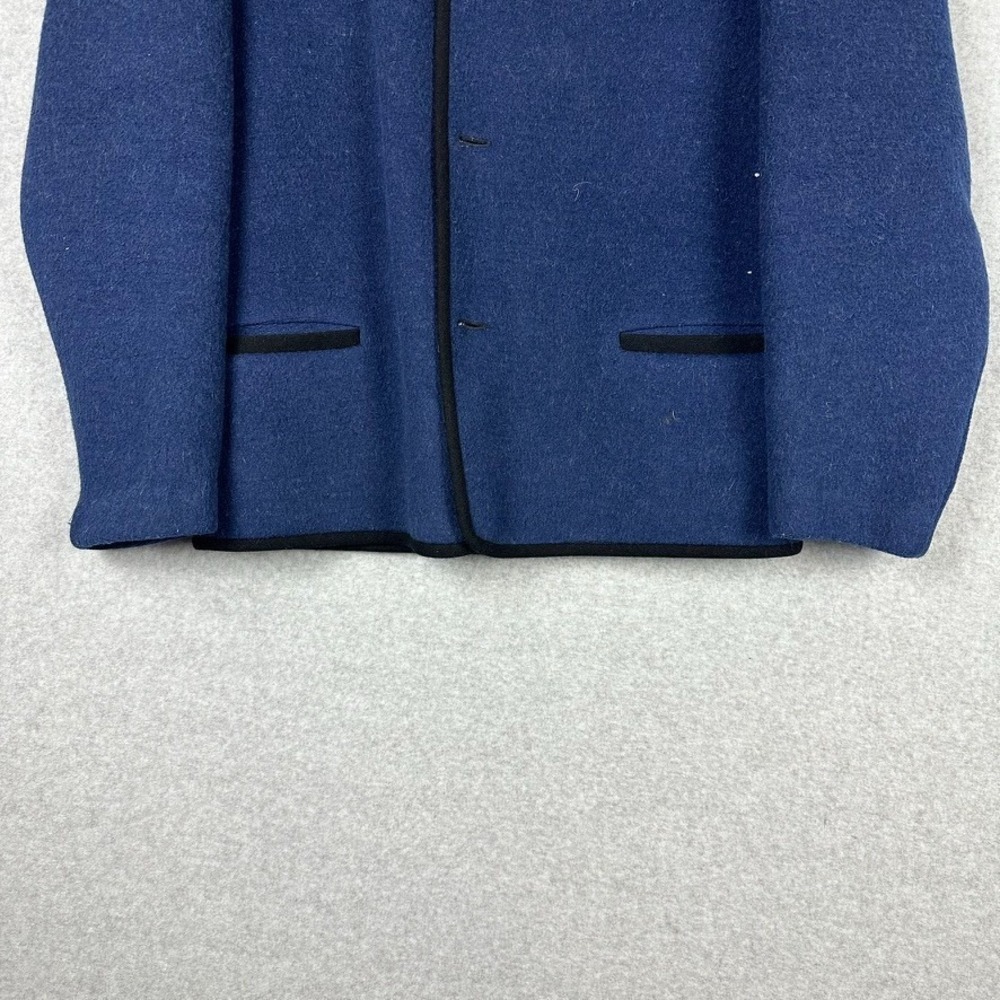 Vintage Carroll Reed Lined Wool Cardigan Blue L/XL Hong Kong Coin Buttons - Picture 4 of 7